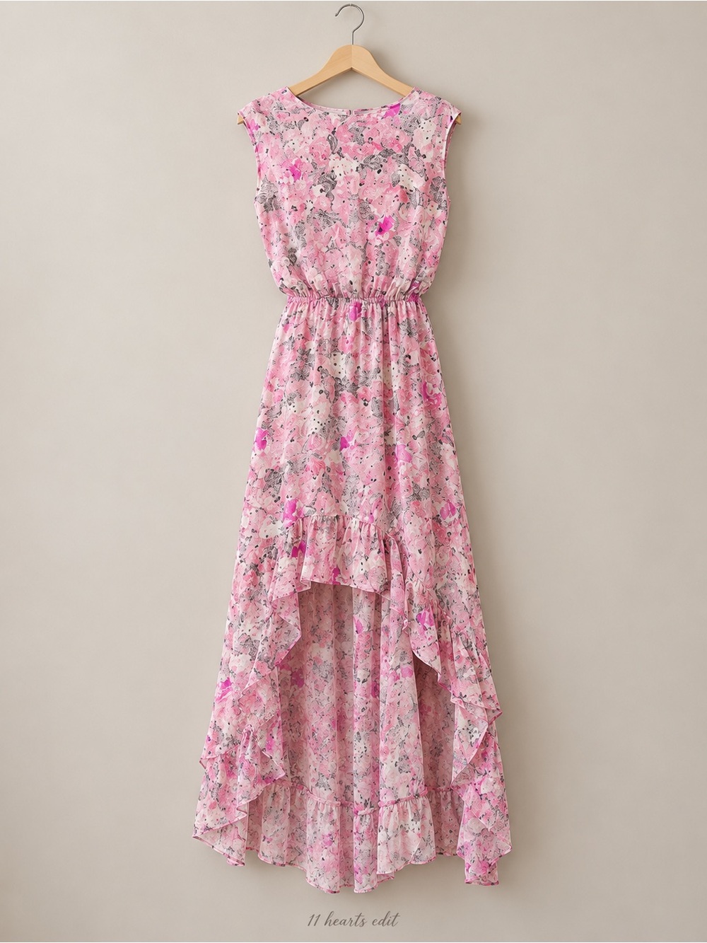 The KOOPLES Paris Floral Pink Sleeveless Maxi Dress NWT 1 (French) Small